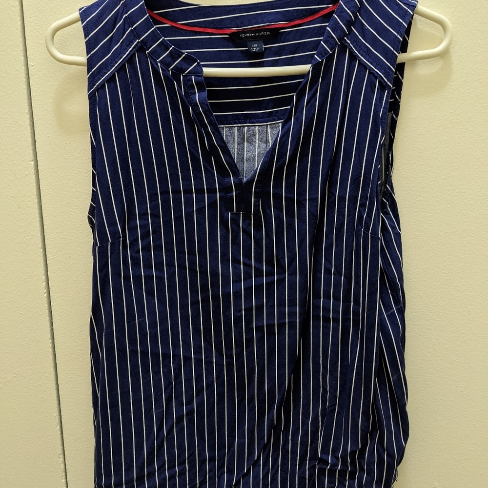 Striped navy and white Tank blouse